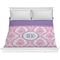 Pink, White & Purple Damask Comforter (King)
