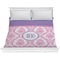 Pink, White & Purple Damask Comforter - King (Personalized)