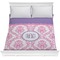 Pink, White & Purple Damask Comforter (Queen)