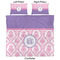 Pink, White & Purple Damask Comforter Set - King - Approval
