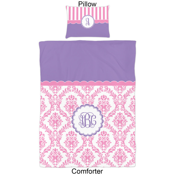 Pink, White & Purple Damask Comforter Set - Twin - Approval