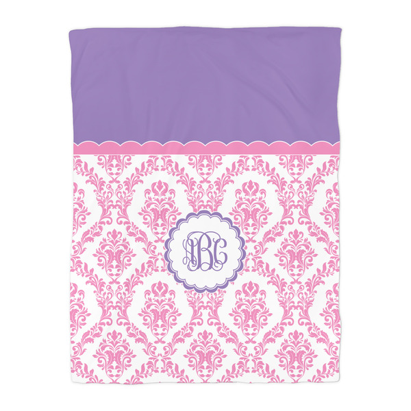 Pink, White & Purple Damask Comforter - Twin - Front