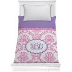 Pink, White & Purple Damask Comforter - Twin (Personalized)