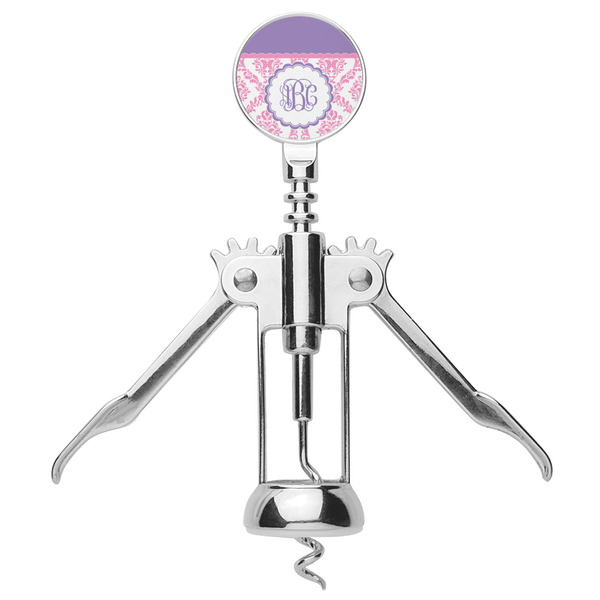 Pink, White & Purple Damask Corkscrew - Alt