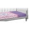 Pink, White & Purple Damask Crib 45 degree angle - Fitted Sheet