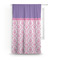 Pink, White & Purple Damask Curtain With Window and Rod