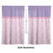 Pink, White & Purple Damask Curtains Double