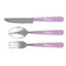 Pink, White & Purple Damask Cutlery Set (Personalized)