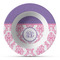 Pink, White & Purple Damask Microwave & Dishwasher Safe CP Plastic Bowl - Main