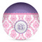 Pink, White & Purple Damask DecoPlate Oven and Microwave Safe Plate - Main