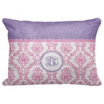 Pink, White & Purple Damask Decorative Baby Pillowcase - 16"x12" (Personalized)