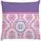 Pink, White & Purple Damask Decorative Pillow Case (Personalized)