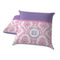 Pink, White & Purple Damask Decorative Pillow Case - TWO