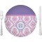 Pink, White & Purple Damask Dinner Plate