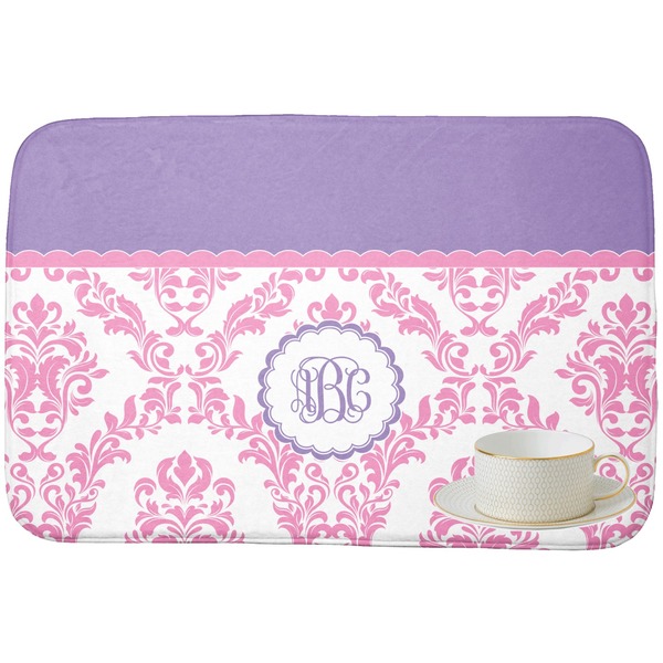 Pink, White & Purple Damask Dish Drying Mat