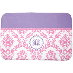 Pink, White & Purple Damask Dish Drying Mat (Personalized)