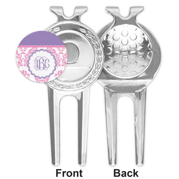Pink, White & Purple Damask Divot Tool - Second