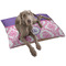 Pink, White & Purple Damask Dog Bed - Large w/ Monogram