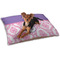 Pink, White & Purple Damask Dog Bed - Small w/ Monogram