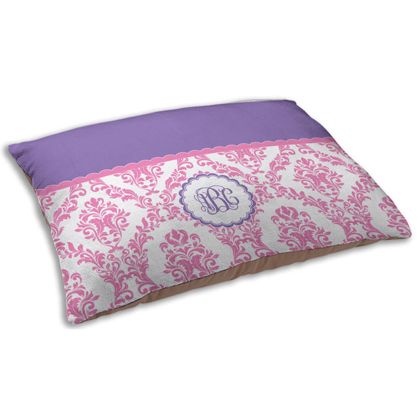 Pink, White & Purple Damask Dog Beds - SMALL