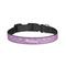 Pink, White & Purple Damask Dog Collar - Large (Personalized)