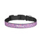 Pink, White & Purple Damask Dog Collar - Small - Front