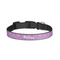 Pink, White & Purple Damask Dog Collar - Small (Personalized)