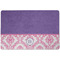 Pink, White & Purple Damask Dog Food Mat w/ Monogram