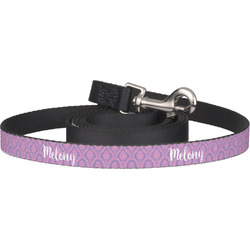 Pink, White & Purple Damask Dog Leash (Personalized)