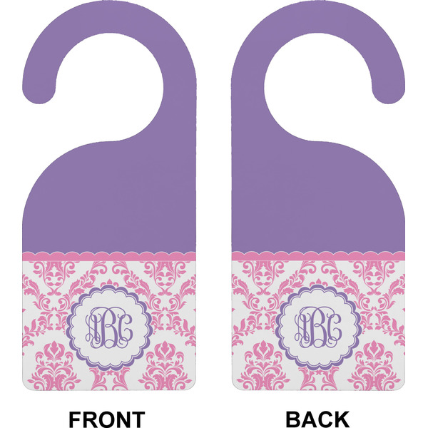 Pink, White & Purple Damask Door Hanger (Approval)