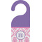 Pink, White & Purple Damask Door Hanger (Personalized)