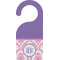 Pink, White & Purple Damask Door Hanger w/ Monogram