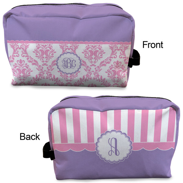 Pink, White & Purple Damask Dopp Kit - Approval