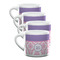 Pink, White & Purple Damask Double Shot Espresso Cups - Set of 4 (Personalized)