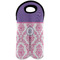 Pink, White & Purple Damask Double Wine Tote - Front (new)