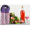 Pink, White & Purple Damask Double Wine Tote - LIFESTYLE (new)