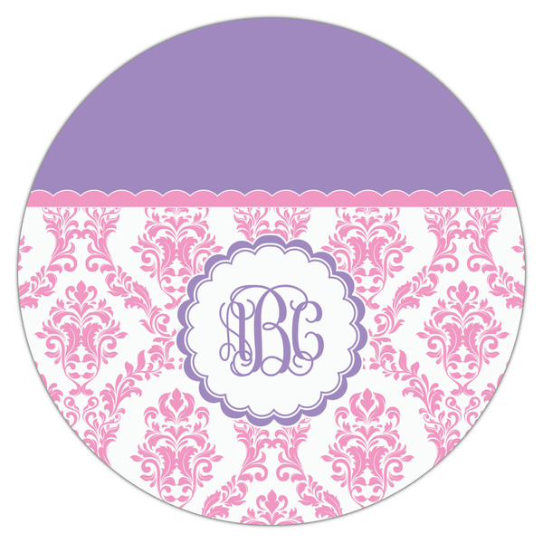 Pink, White & Purple Damask Drink Topper - XLarge - Single