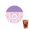 Pink, White & Purple Damask Printed Drink Topper - 1.5" (Personalized)