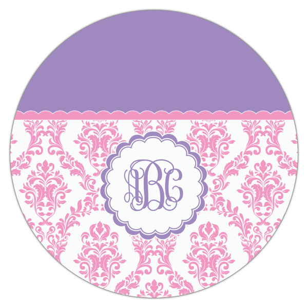 Pink, White & Purple Damask Drink Topper - XSmall - Single
