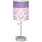 Pink, White & Purple Damask Drum Lampshade with base included