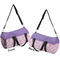Pink, White & Purple Damask Duffle bag large front and back sides