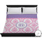 Pink, White & Purple Damask Duvet Cover - King (Personalized)