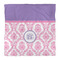 Pink, White & Purple Damask Duvet Cover - Queen - Front