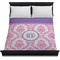 Pink, White & Purple Damask Duvet Cover - Queen - On Bed - No Prop