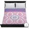 Pink, White & Purple Damask Duvet Cover - Full / Queen (Personalized)