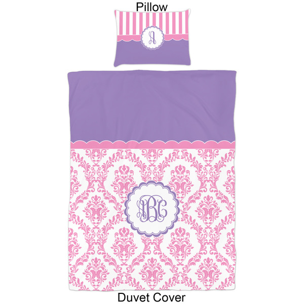 Pink, White & Purple Damask Duvet Cover Set - Twin - Approval