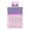 Pink, White & Purple Damask Duvet Cover Set - Twin XL - Alt Approval