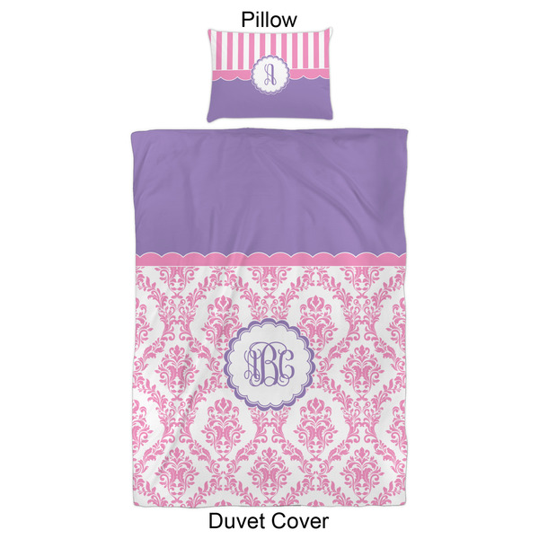 Pink, White & Purple Damask Duvet Cover Set - Twin XL - Approval