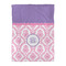 Pink, White & Purple Damask Duvet Cover - Twin XL - Front