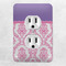 Pink, White & Purple Damask Electric Outlet Plate - LIFESTYLE